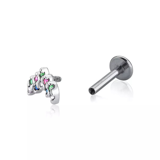 Piercing Coroa Colorida Base Reta